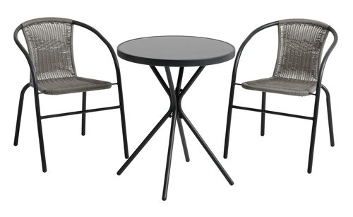 RADSTRUP D60 table + 2 GRENAA chair black