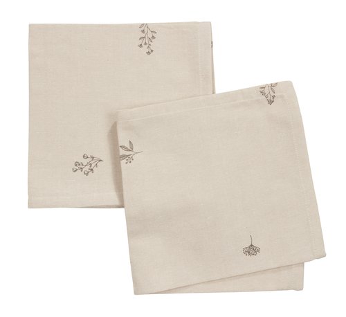 Cloth napkin ENGFIOL 40x40 beige/grey 2pcs/pk