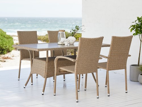 STRIB L150 table + 4 GUDHJEM chair natural