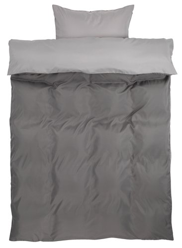 Duvet cover set CATERINA micro-fibre Single grey