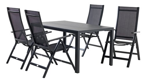 Garden table MADERUP W90xL150 black
