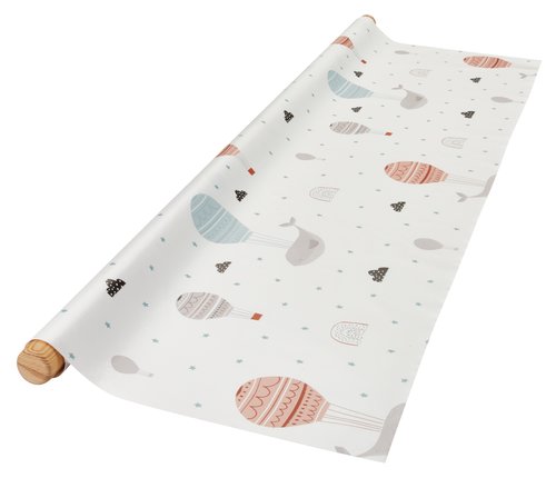 Vinyl tablecloth SNERRE 140 blue/grey