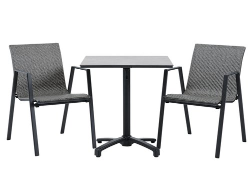 TIPMOSE L70 table + 2 DOVERODDE chair grey