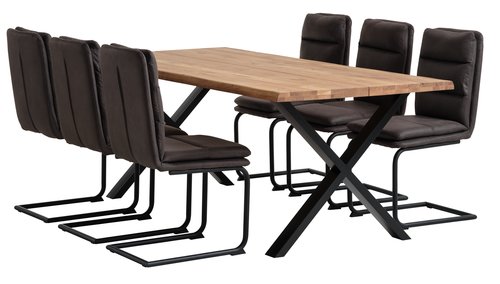 ROSKILDE L200 table natural oak + 4 ULSTRUP anthracite