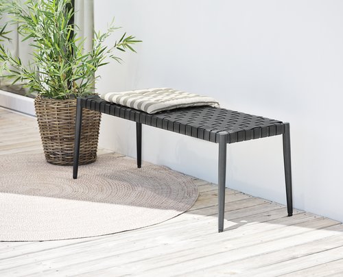 Garden bench EDDERUP W110xD40 black