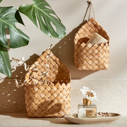 Hanging baskets OPE set of 2 wood
