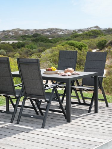 PINDSTRUP L150 table + 4 MYSEN chair grey