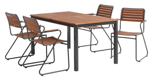 YTTRUP L150 table hardwood + 4 VAXHOLM chair hardwood