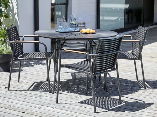 RANGSTRUP D110 table black + 4 NABE chair black