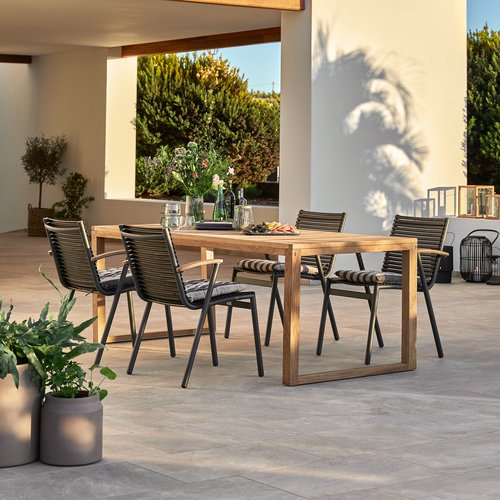 Garden table EBBESKOV W90xL196 teak