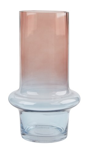 Vase KRIS D15xH26cm blue/rose