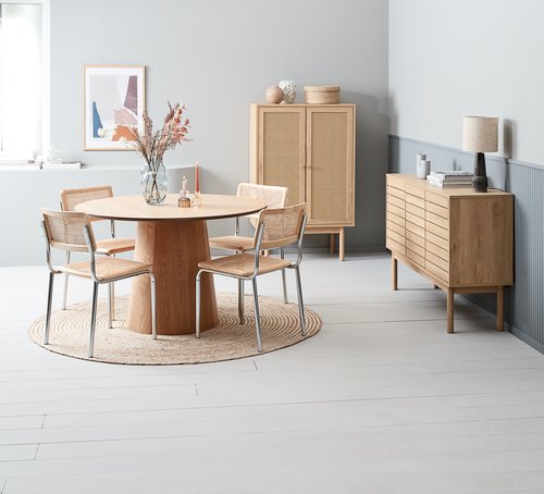 Dining chair HASSING rattan/chrome