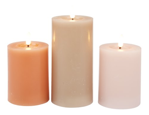 LED candle TERKEL H13/15/18cm set of 3pcs/set