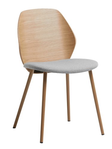 Dining chair HORNE light grey/oak