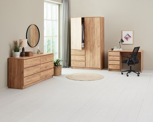 Wardrobe LIMFJORDEN 120x200 combi natural oak colour