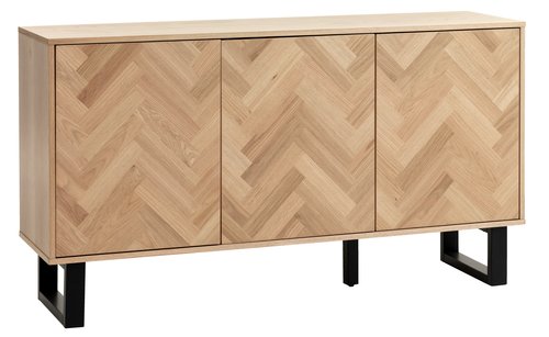 Sideboard AGERSKOV 3 doors oak/black