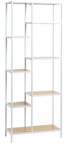 Shelving unit TRAPPEDAL 7 shelves.oak/white