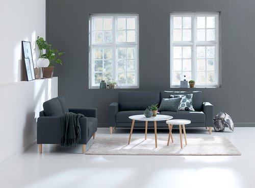 Sofa EGENSE set of 2 dark grey fabric