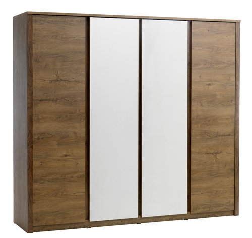 Wardrobe VEDDE 220x197 w/mirror wild oak