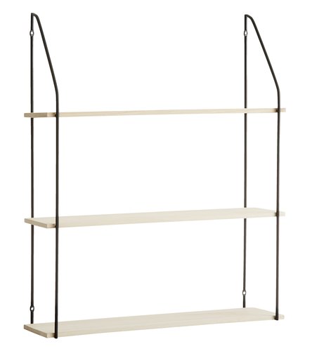 Wall shelf HEJLSMINDE 3 shelves black/natural