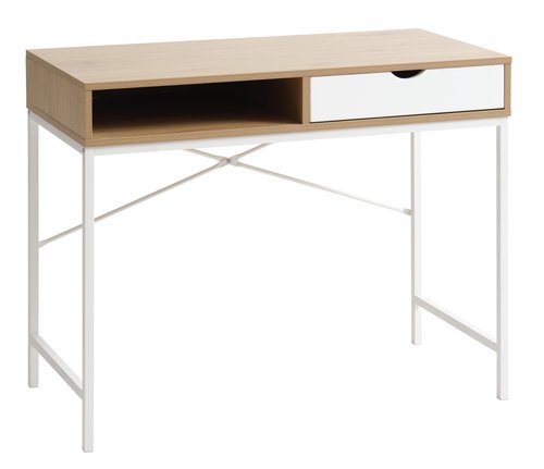 Desk TRAPPEDAL 48x95 1 draw oak colour/white