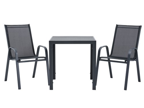 JERSORE L70 table + 2 LEKNES chair black