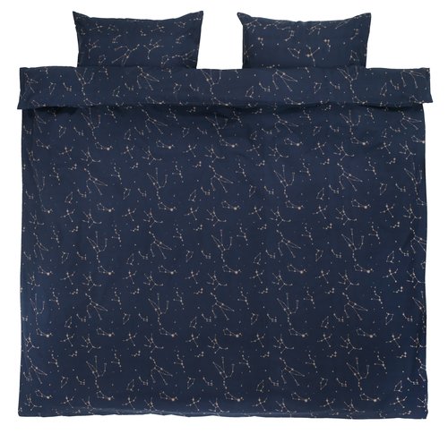 Duvet cover set SIRI percale Double blue