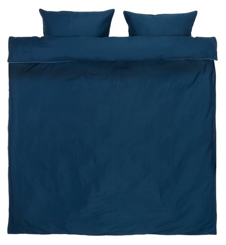 Sateen duvet cover set SANNA 200x220 Double dark blue