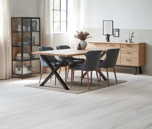 Sideboard SANDBY 2 drs.+ 3 drawers natural oak/black