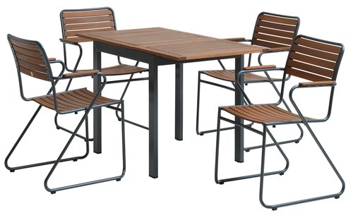 YTTRUP L75/126 table + 4 VAXHOLM chair hardwood