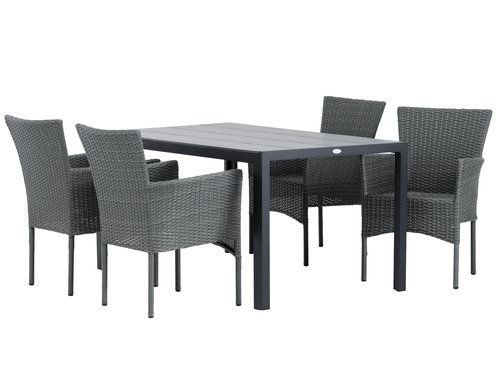 PINDSTRUP L150 table + 4 AIDT chair grey