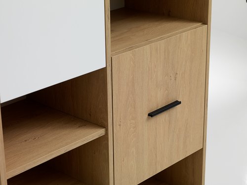 Bookcase BILLUND 3 doors white/oak
