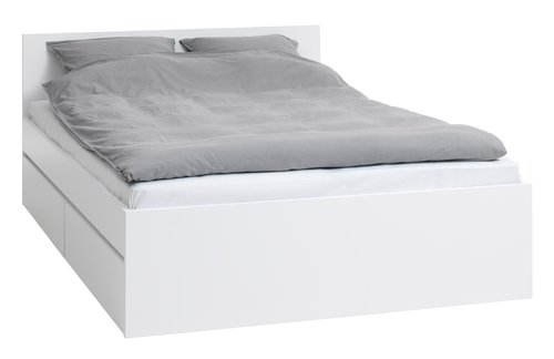 Bed frame LIMFJORDEN Euro Double white