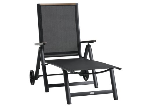 Sun lounger BREDSTEN W79xL187 black