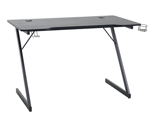 Gaming desk HALSTED 60x120 w/cup+headphone holder black