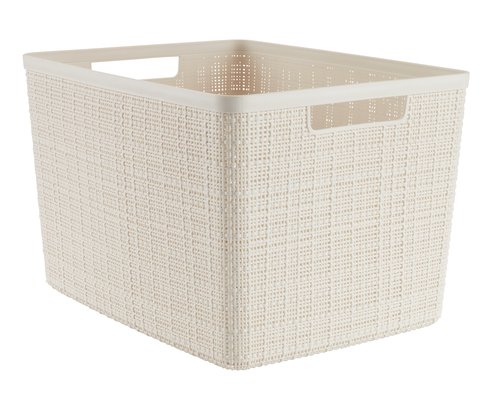 Basket JUTE 20L plastic off-white