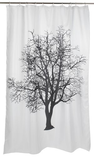 Shower curtain MARIEBY 180x200 white/blk
