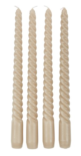 Candle BALDUR H26cm khaki pack of 4