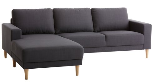 Sofa EGENSE chaise longue dark grey