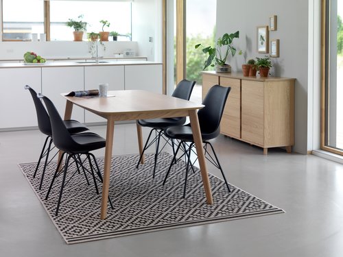 Dining chair KLARUP black faux leather/black