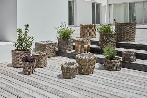 Planter basket SANSEBIE D35/27 kubu natural 2pcs/set