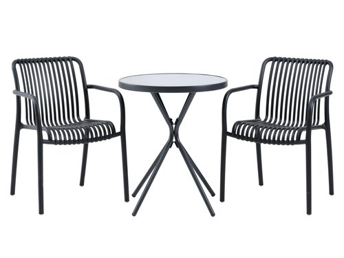 RADSTRUP D60 table + 2 NABBEN chair black