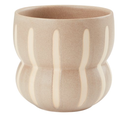 Plant pot JERRY D14xH13cm beige w/lines