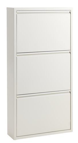 Shoe cabinet HALLENSLEV 3 compartments white