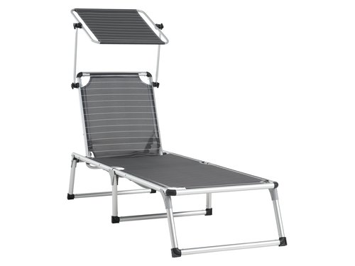 Sun lounger THORSMINDE W59xL194 grey