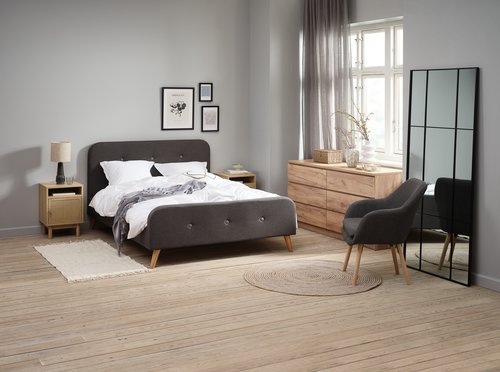 Bedside table HALMSTAD 1 door oak colour