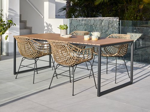 DAGSVAD L190 table + 4 ILDERHUSE chair natural