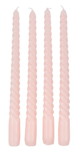 Candle BALDUR H26cm rose pack of 4