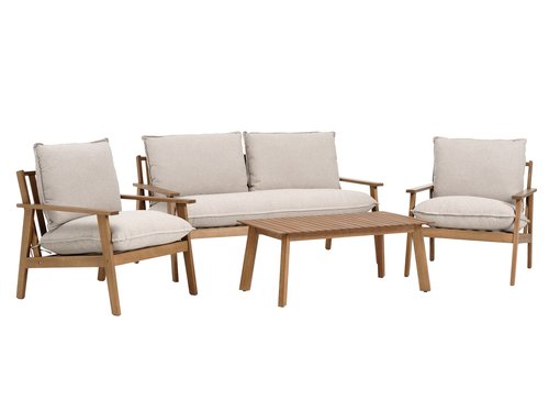 Lounge set RYDDET 4-5pers. hardwood