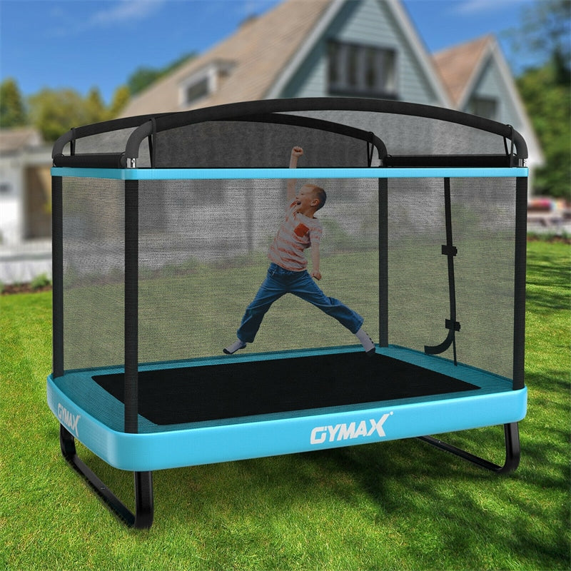 6FT 2-in-1 Kids Recreational Trampoline with Swing and Safety Enclosure Net
